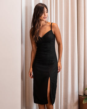 Vestido Midi Los Angeles - Linho Clássico