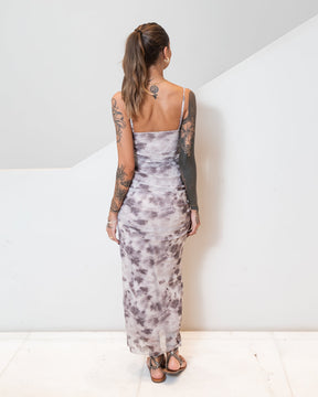 Vestido Longuete em Tule Marmorizado - Alcinhas