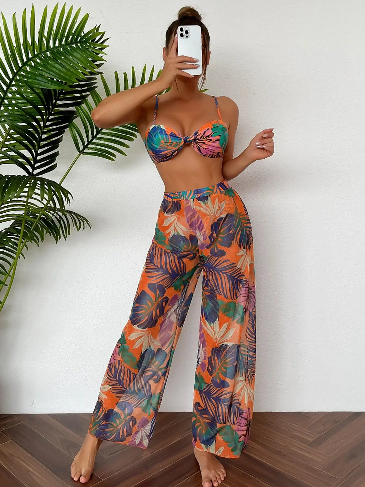 Conjunto Tropical de Praia Modelo Verano