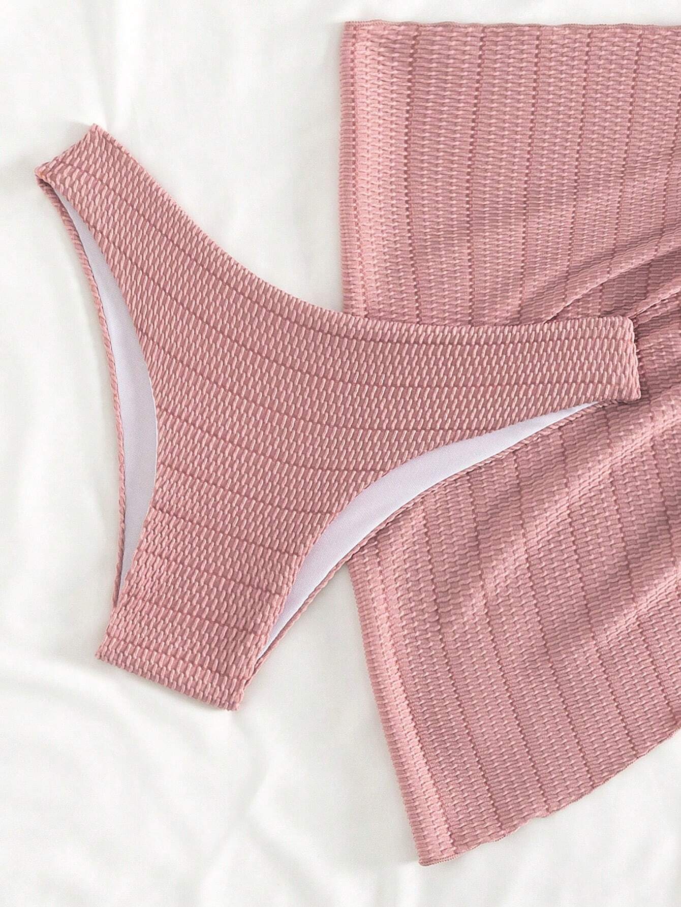 Conjunto Biquíni Feminino com Saida de Praia Rosa