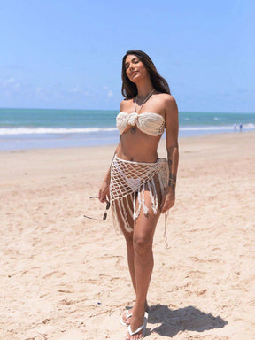 Conjunto Crochê Saída de Praia e Cropped