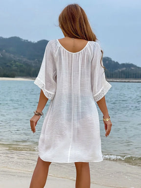 Vestido Saída de Praia Branca Riviera Lace