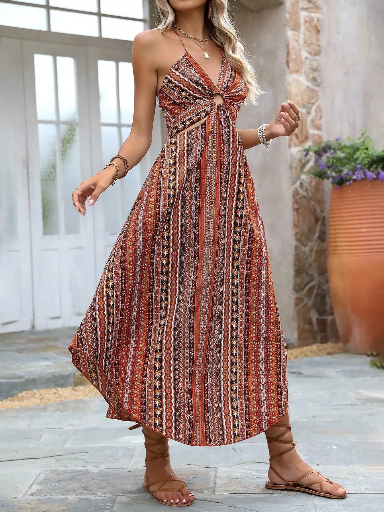 Vestido Longo Boho Modelo Maya