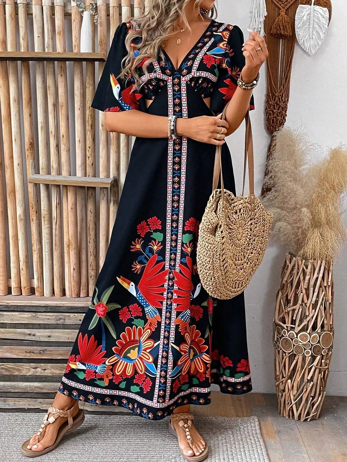 Vestido Longo Encanto Tropical