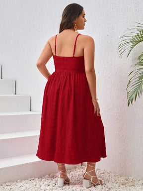 Vestido Vermelho Midi Plus Size Modelo Sevilla