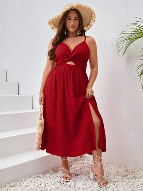 Vestido Vermelho Midi Plus Size Modelo Sevilla