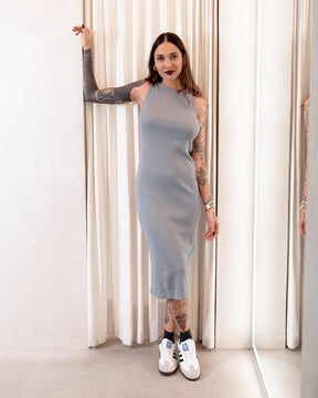 Vestido Basic Essencial Midi Canelado